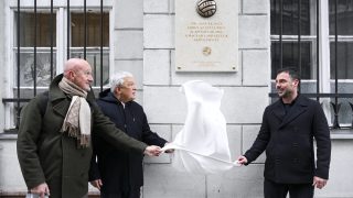 Marco Rossi szövetségi kapitány, Csányi Sándor, az MLSZ elnöke Lőw Zsolt, az MLSZ szakmai alelnöke