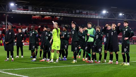 A ferencvárosi játékosok a Nottingham Forest elleni Európa Liga-mérkőzés után.