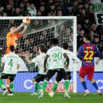 Joan García, a Barcelona kapusa a Racing Santander elleni mérkőzésen.