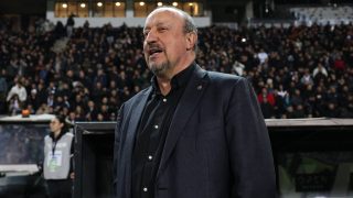 Panathinaikos coach Rafa Benitez reacts during the PAOK - Panathinaikos match for the 15th matchday of the Super League football championship at Toumba Stadium in Thessaloniki, Greece, on December 21, 2025. (Photo by Achilleas Chiras/NurPhoto)