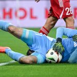 Varga Ádám, a DVSC kapusa a labdarúgó Fizz Liga 6. fordulójában játszott Debreceni VSC – Ferencvárosi TC mérkőzésen a debreceni Nagyerdei Stadionban 2025. augusztus 31-én.