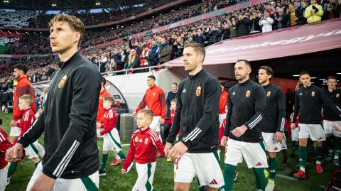 A magyar labdarúgó-válogatott a törökök elleni selejtező előtt.