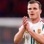 Gera Dániel a holland-magyar Nemzetek Ligája-mérkőzésen.