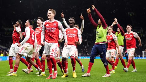 Az Arsenal játékosainak ünneplése.