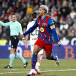 Ronald Araújo, a Barcelona uruguayi védője, miután gólt szerzett az Albacete elleni kupamérkőzésen.