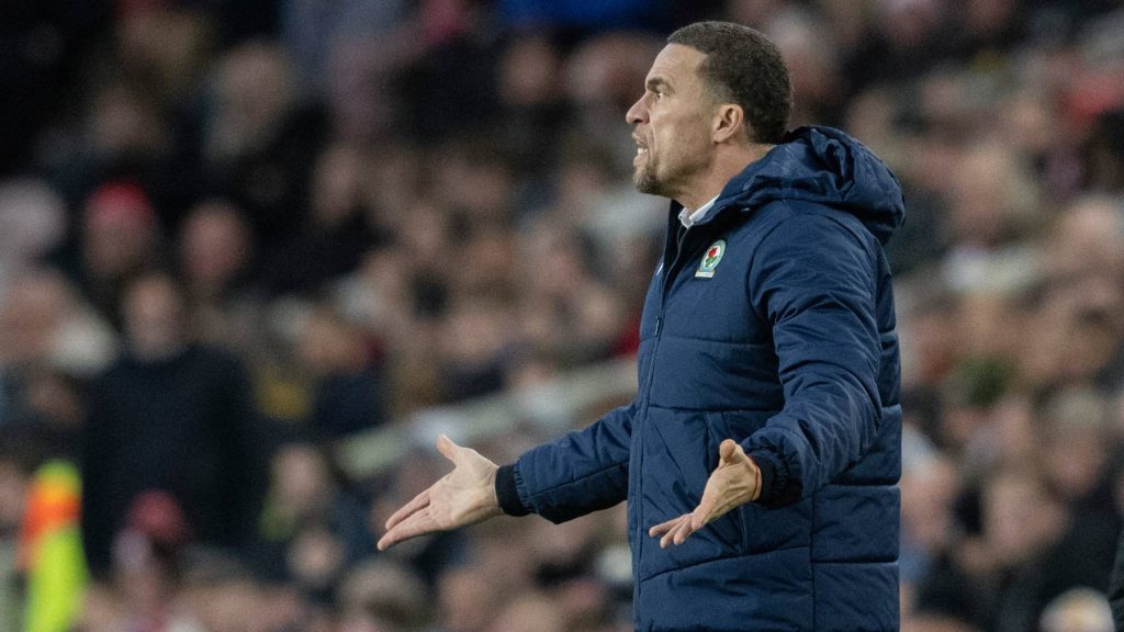Valerien Ismael, Blackburn Rovers Manager, pleads against the referee's decision during the Sky Bet Championship match between Middlesbrough and Blackburn Rovers at the Riverside Stadium in Middlesbrough, England, on December 26, 2025. (Photo by Trevor Wilkinson/MI News/NurPhoto)