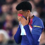 Baldé reakciója az Atlético Madrid elleni Király Kupa-meccsen a sérülésére.