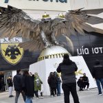 ATHENS, GREECE - MARCH 19: General view outside the stadium as fans arrive prior to the UEFA Conference League 2025/26 round of 16 second leg match between AEK Athens FC and NK Celje at on March 19, 2026 in Athens, Greece. (Photo by Milos Bicanski - UEFA/UEFA via Getty Images)