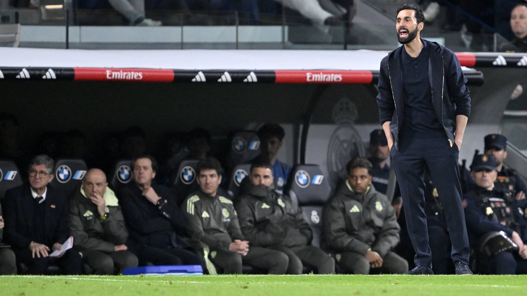 MADRID, SPAIN - MARCH 02: Head coach Alvaro Arbeloa of Real Madrid follows the La Liga week 26 football match between Real Madrid and Getafe at Santiago Bernabeu Stadium in Madrid, Spain on March 02, 2026. Burak Akbulut / Anadolu