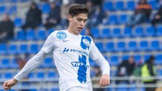 Átrok István Zalán, az MTK játékosa a labdarúgó Fizz Liga 18. fordulójában játszott Zalaegerszegi TE FC - MTK Budapest mérkőzésen a zalaegerszegi ZTE Arénában 2025. december 20-án. MTI/Katona Tibor