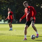 Szűcs Kornél a válogatott edzésén.