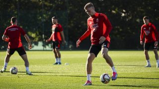 Szűcs Kornél a válogatott edzésén.