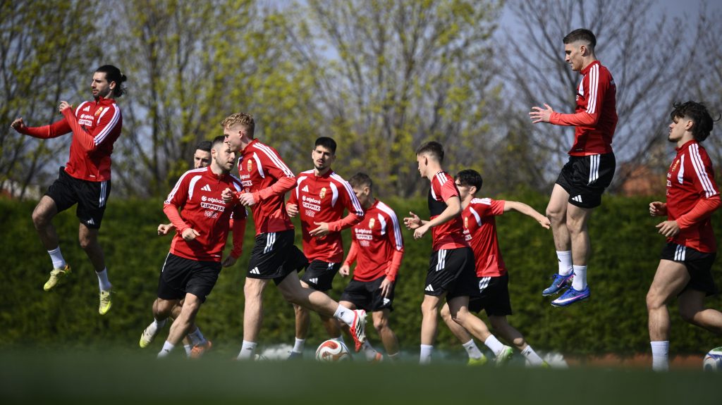 A magyar labdarúgó-válogatott edzése az MLSZ Telki Edzõközpontjában.