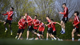 A magyar labdarúgó-válogatott edzése az MLSZ Telki Edzõközpontjában.