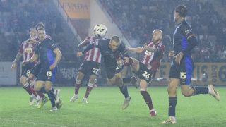 Tom Hamer győztes gólja az Exeter-Lincoln City mérkőzésen.