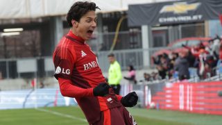 Sallói Dániel gólöröme a New York ellen.