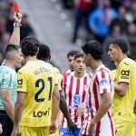 Abdel Abqar piros lapot kapott az Atlético Madrid-Getafe mérkőzésen.