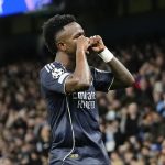 Vinícius Júnior gülöröme a Manchester City ellen.