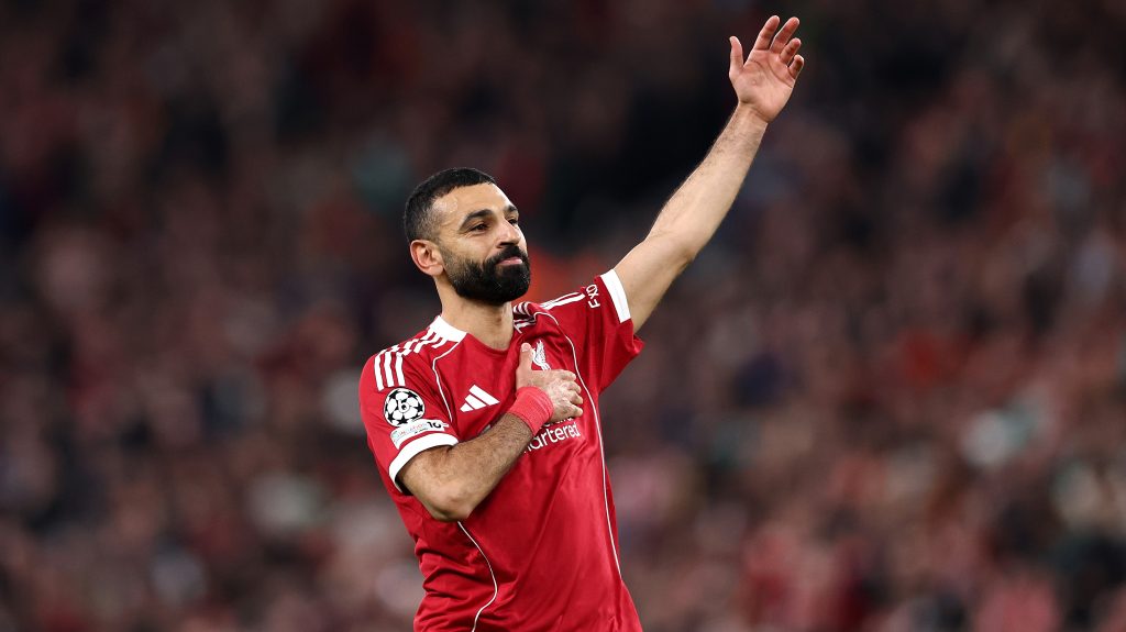 Mohamed Szalah az Anfielden.