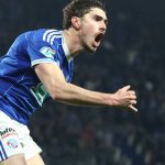 Strasbourg’s Argentine forward #09 Joaquin Panichelli celebrates scoring his team's first goal during the French Cup quarter final football match between RC Strasbourg Alsace and Stade de Reims at the Stade de la Meinau in Strasbourg, eastern France, on March 3, 2026. Striker Joaquín Panichelli, who plays for Racing Strasbourg in France, suffered a serious injury during training with the Argentina national team on March 26, 2026 and will be sidelined for several months, meaning he will miss the upcoming World Cup.