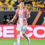 ORLANDO, FLORIDA - MARCH 26: Luka Vuskovic of Croatia controls the ball during the international friendly match between Colombia and Croatia at Camping World Stadium on March 26, 2026 in Orlando, Florida. Julio Aguilar/Getty Images/AFP