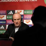 Marco Rossi, az örmények és írek elleni világbajnoki selejtezőre készülő magyar labdarúgó-válogatott szövetségi kapitánya a csapat sajtótájékoztatóján az MLSZ Telki Edzőközpontjában 2025. november 4-én.