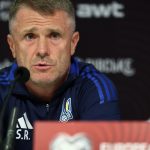 Szerhij Rebrov, az ukrán válogatott szövetségi kapitánya.
