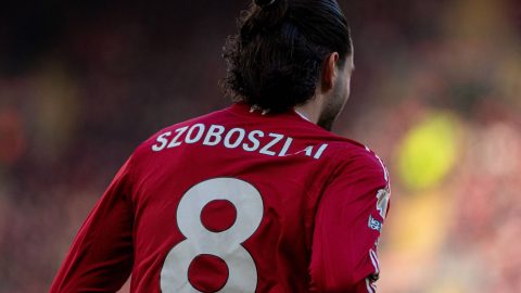 Liverpool's Dominik Szoboszlai is seen during the Premier League match between Liverpool and West Ham United at Anfield in Liverpool, England, on February 28, 2026. (Photo by Steven Halliwell/MI News/NurPhoto)