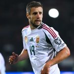 Varga Barnabás az Örményország - Magyarország labdarúgó világbajnoki selejtező mérkőzésen a jereváni Szargszján Köztársasági Stadionban 2025. november 13-án.