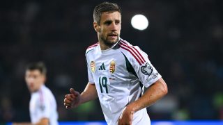 Varga Barnabás az Örményország - Magyarország labdarúgó világbajnoki selejtező mérkőzésen a jereváni Szargszján Köztársasági Stadionban 2025. november 13-án.